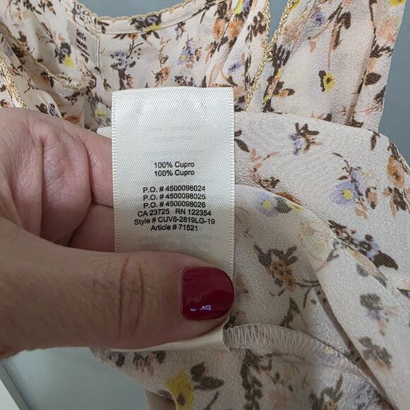 Little Moon Cream Floral Tank Top Women’s L Sleeveless Cami Blouse - Picture 8 of 11